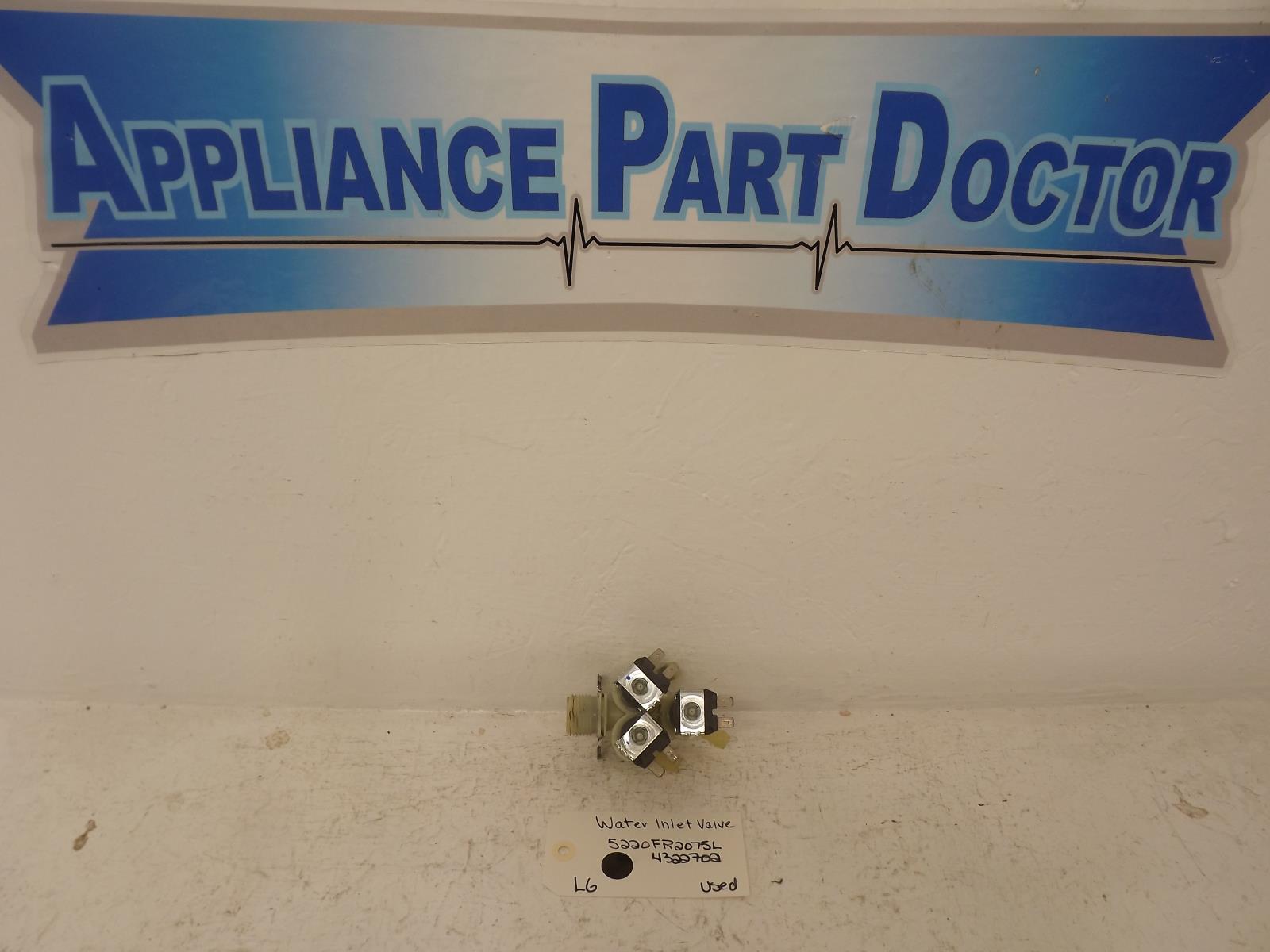 LG Washer 5220FR2075L 4322702 Water Inlet Valve Used LG Washer 5220FR2075L 4322702 Water Inlet Valve Used